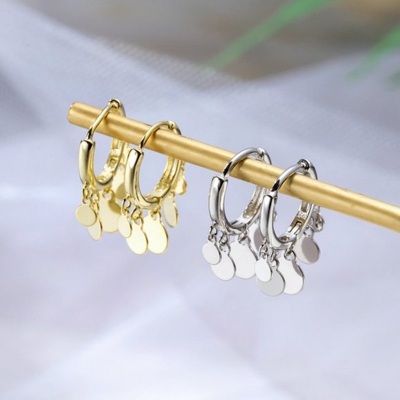 💝 Beautiful Shaking Silver Plated Fashion Hoop Earrings for Women, VP1017